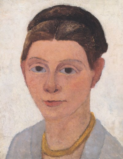 Zelfportret met barnsteenketting door Paula Modersohn Becker